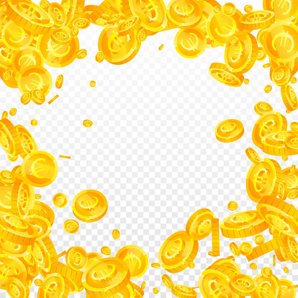 欧盟硬币下跌。令人难以置信的零散欧元硬币。欧洲的钱。磁石头奖，财富或成功的概念。矢量图图片下载