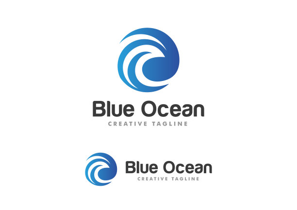 抽象波浪符号设计矢量插图图片下载