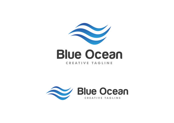 抽象波浪符号设计矢量插图图片下载