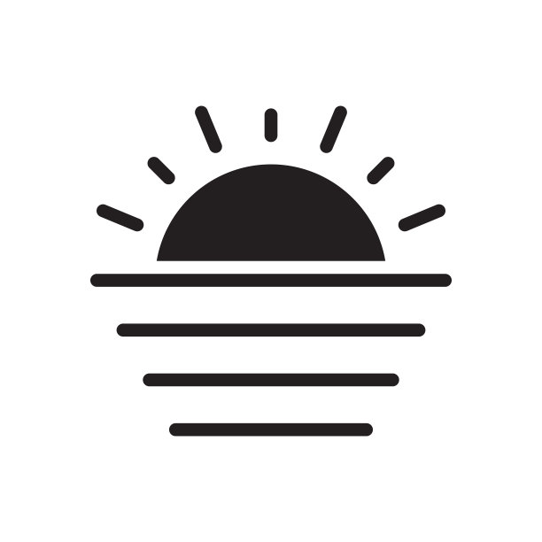 日落字形图标孤立在白色背景图片下载