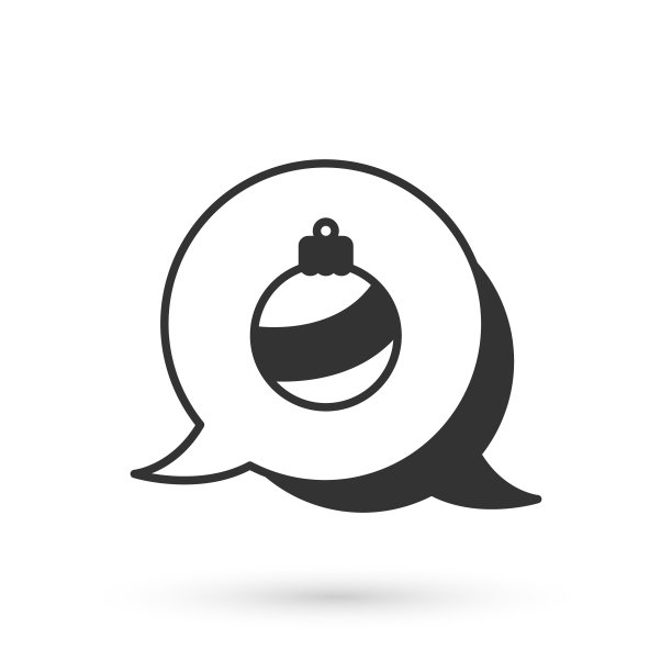 灰色圣诞球图标孤立在白色背景。圣诞快乐，恭贺新禧。向量图片下载