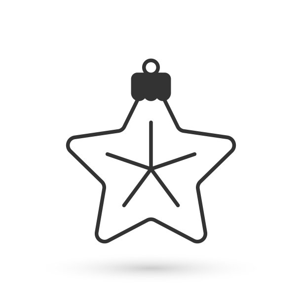 灰色的圣诞明星图标孤立在白色的背景。圣诞快乐，恭贺新禧。向量图片下载