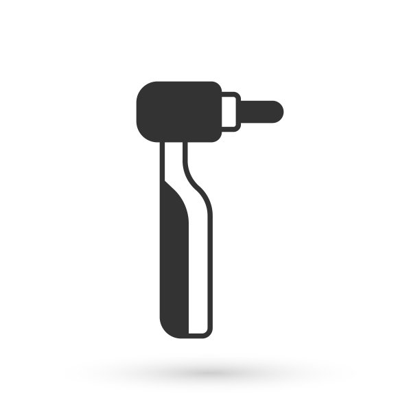 灰色牙齿钻图标隔离在白色背景。牙科手机钻和磨削工具。向量图片下载