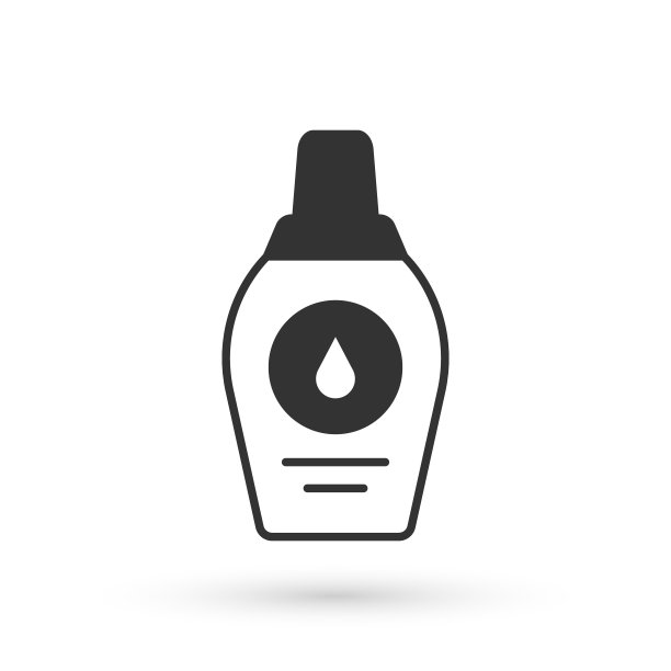 白色背景上分离的灰色洗发水图标瓶。向量图片下载