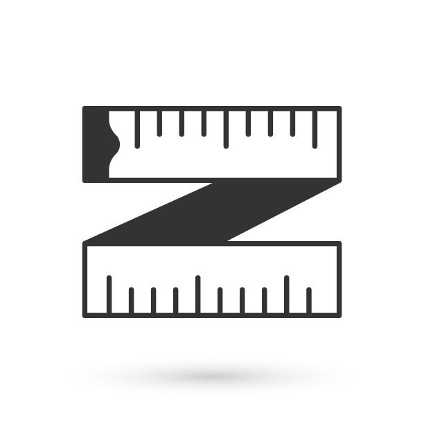 灰色胶带测量图标隔离在白色背景。卷尺。向量图片下载