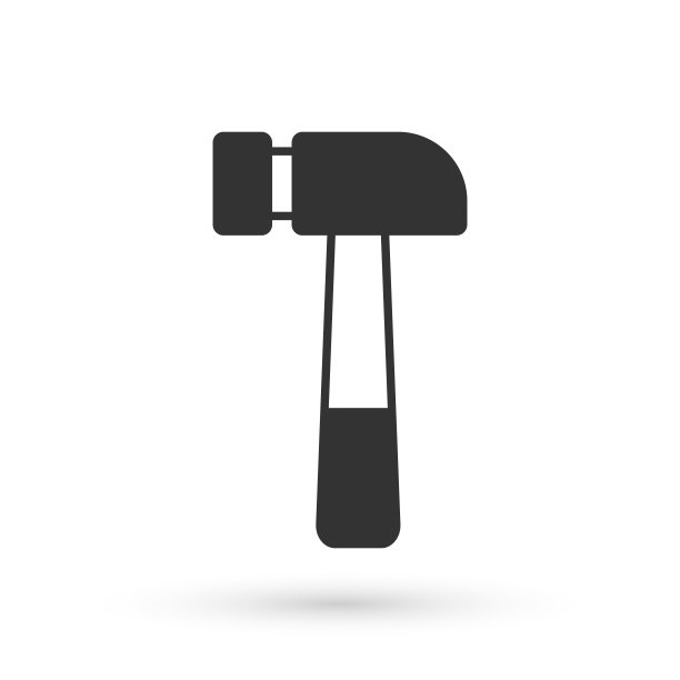 灰锤图标孤立在白色背景。修复的工具。向量图片下载