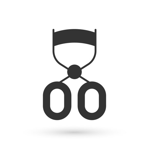 灰色睫毛夹图标孤立在白色背景。化妆工具的迹象。向量图片下载