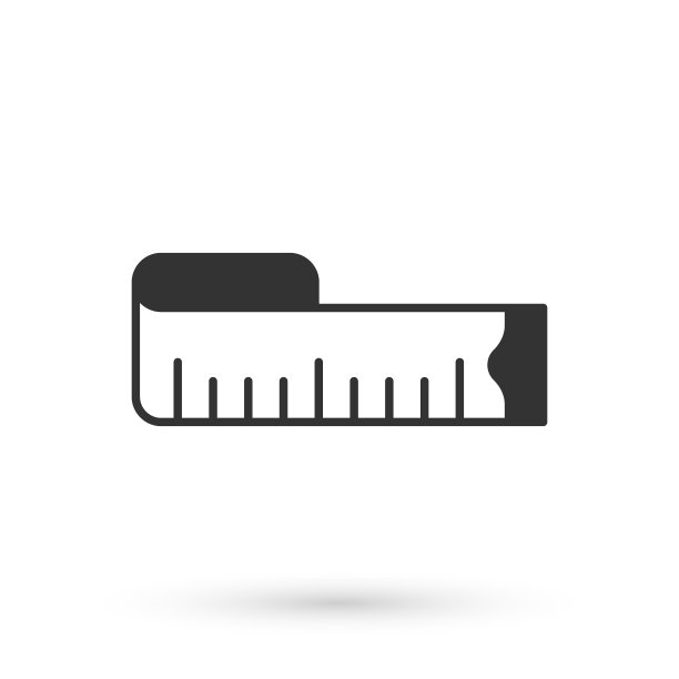 灰色胶带测量图标隔离在白色背景。卷尺。向量图片下载