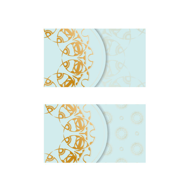 名片在海蓝宝石的颜色与豪华的黄金模式为您的接触。图片下载