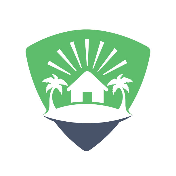海滩和棕榈树矢量标志。旅游标志。图片下载
