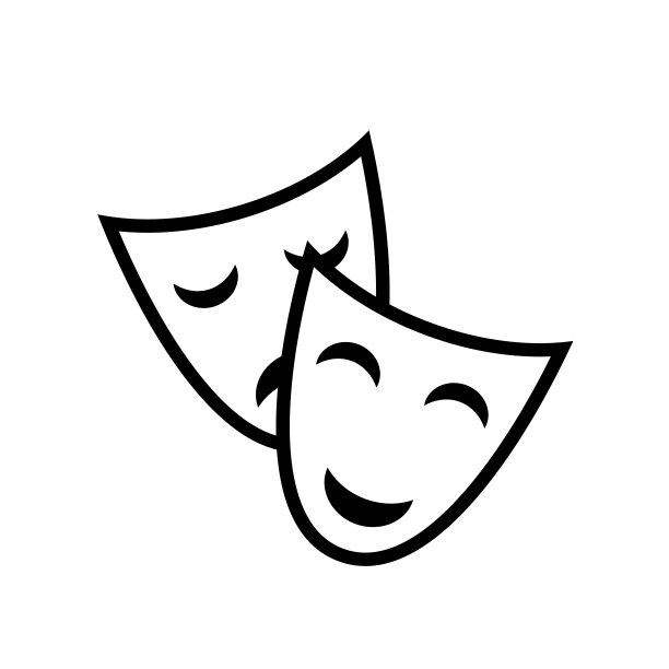 戏剧面具轮廓图标图片下载