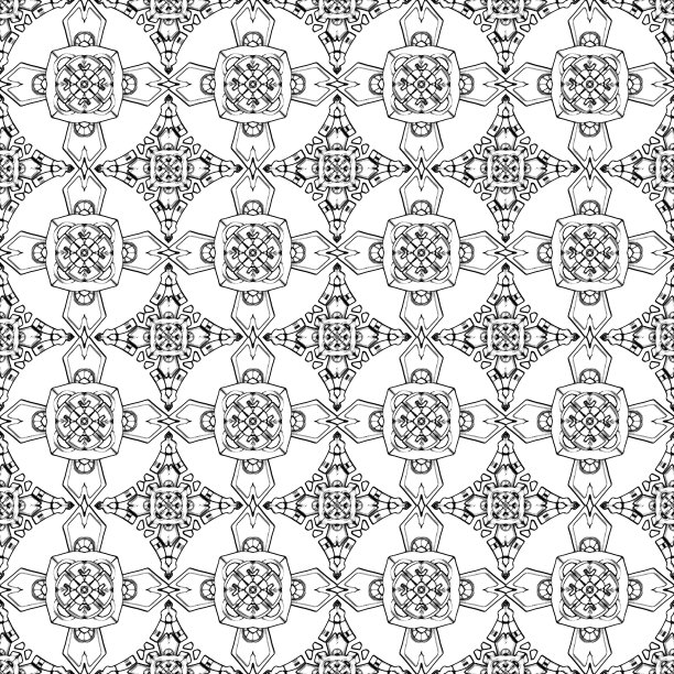 几何无缝图案黑白图片下载