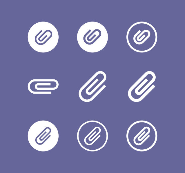 回形针图标。活页夹图标矢量图片下载