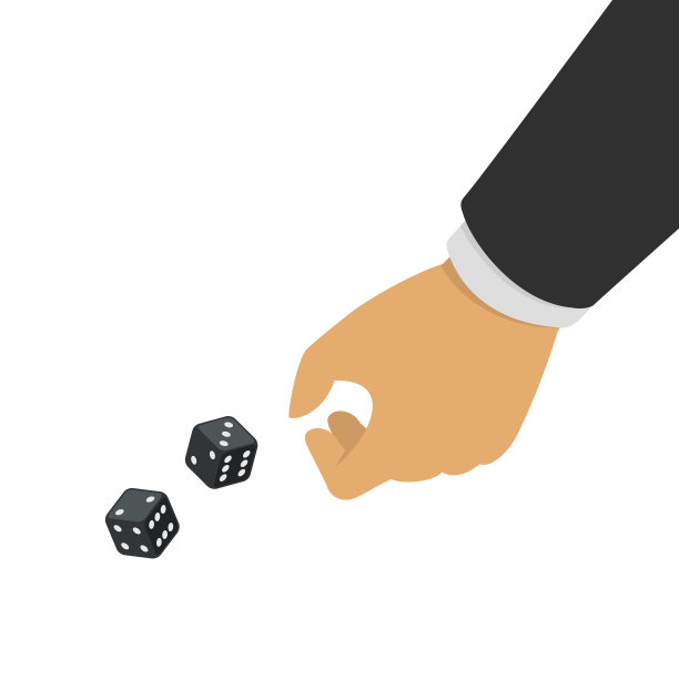 手拿两个骰子。图片下载