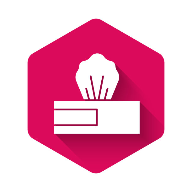 白色湿擦拭包图标隔离与长阴影图片下载