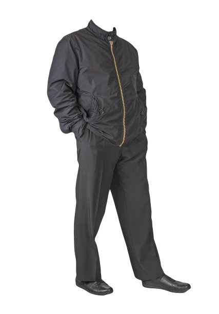 男夹克，裤子和皮鞋被隔离在白色背景上。图片下载