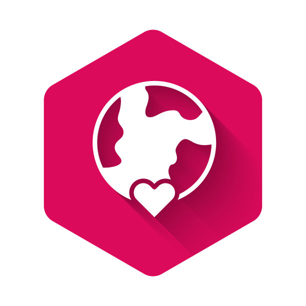 白色的心世界-爱的图标孤立与图片下载