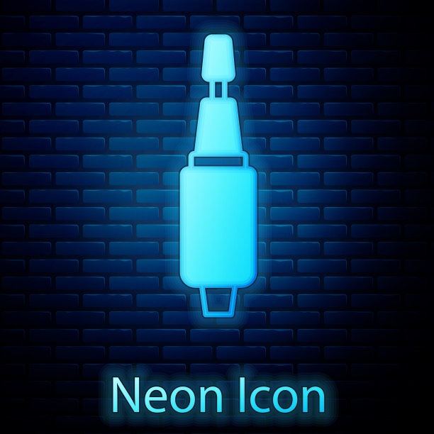 发光的霓虹灯铣刀指甲图标图片下载