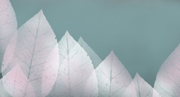 自然抽象背景。画的树叶。梦的艺术概念图片下载