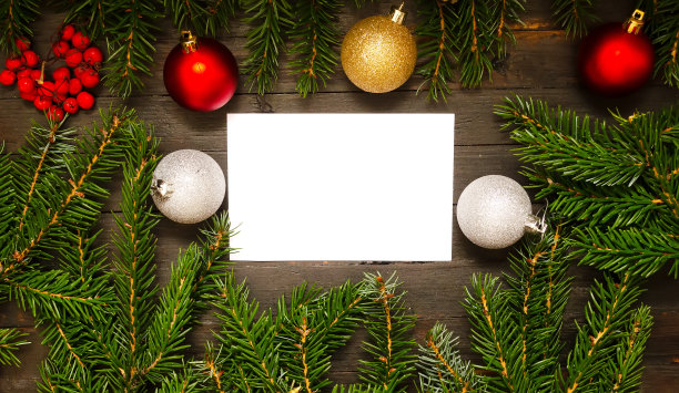 圣诞贺卡与新年装饰。图片下载