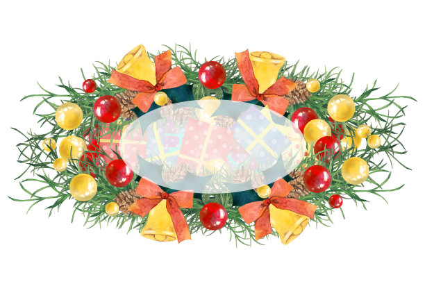 水彩缤纷的圣诞装饰图片下载