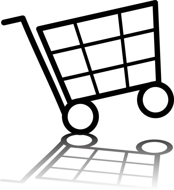 网上购物购物车阴影增长/插图素材(矢量插图)图片下载