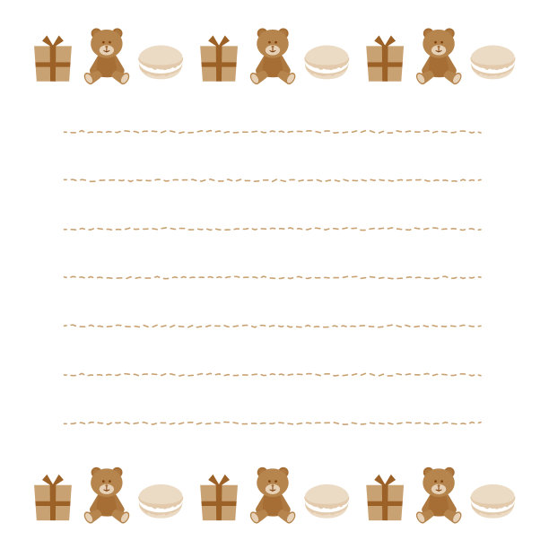 杏仁饼干，泰迪熊和礼物字条图片下载