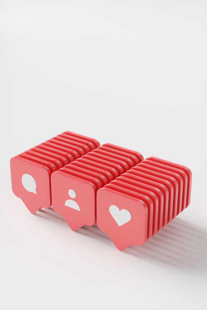 白色背景上的一群红色的喜欢。图片下载