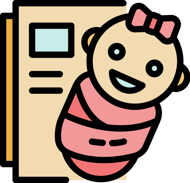 宝宝和文档图标颜色大纲图片下载