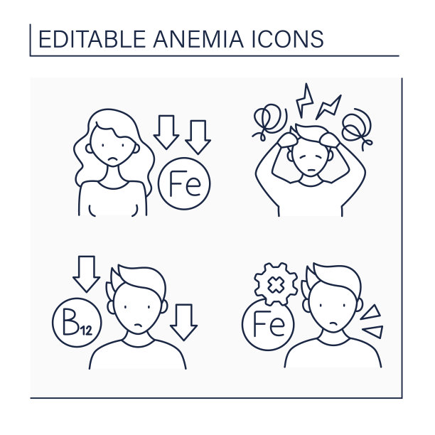 贫血线图标集图片下载