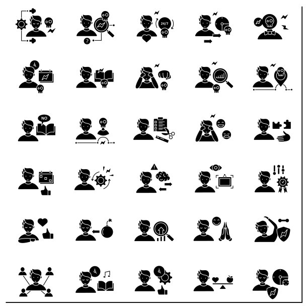 压力管理标志图标集图片下载