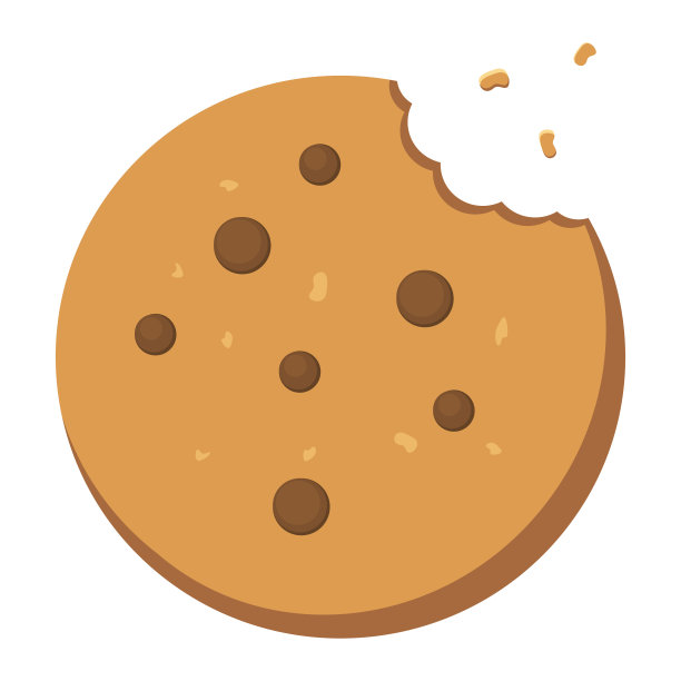 自制燕麦饼干与巧克力屑。平的风格。传统的巧克力曲奇为标志，贴纸，印刷，食谱，菜单，包装，面包店的设计和装饰图片下载