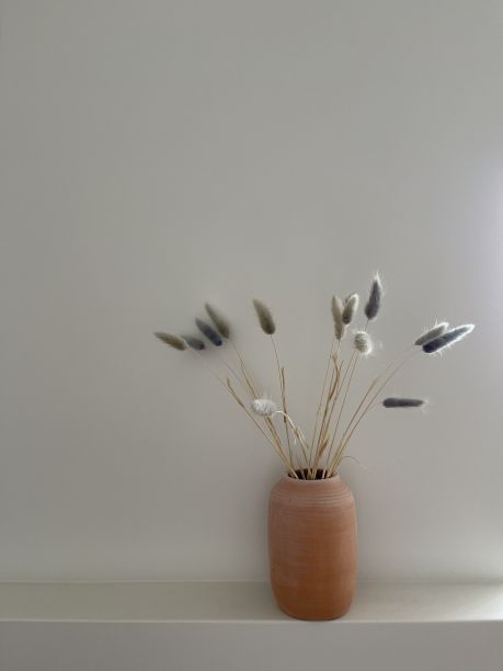 泥塑花瓶，柳条图片下载