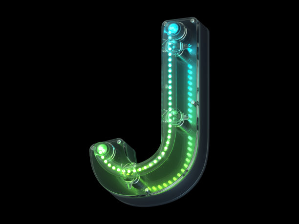 未来主义的绿色字体。图片下载