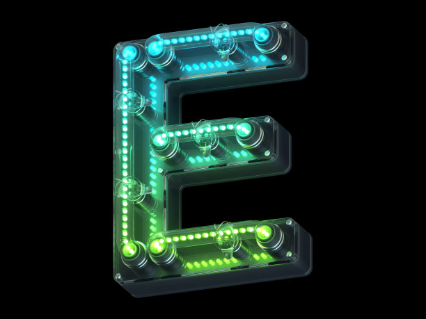 未来主义的绿色字体。图片下载