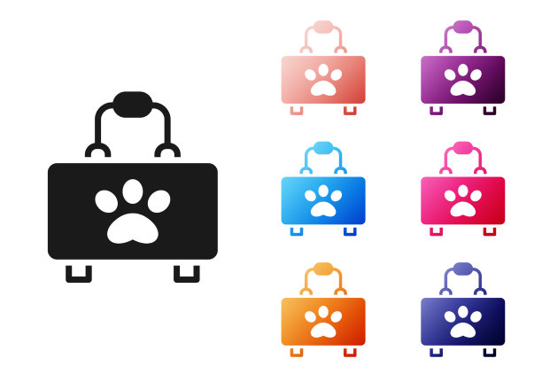 黑色宠物急救箱图标孤立在白色图片下载