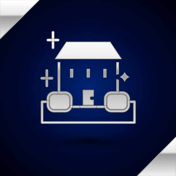 银色居家清洁服务概念icon孤立图片下载