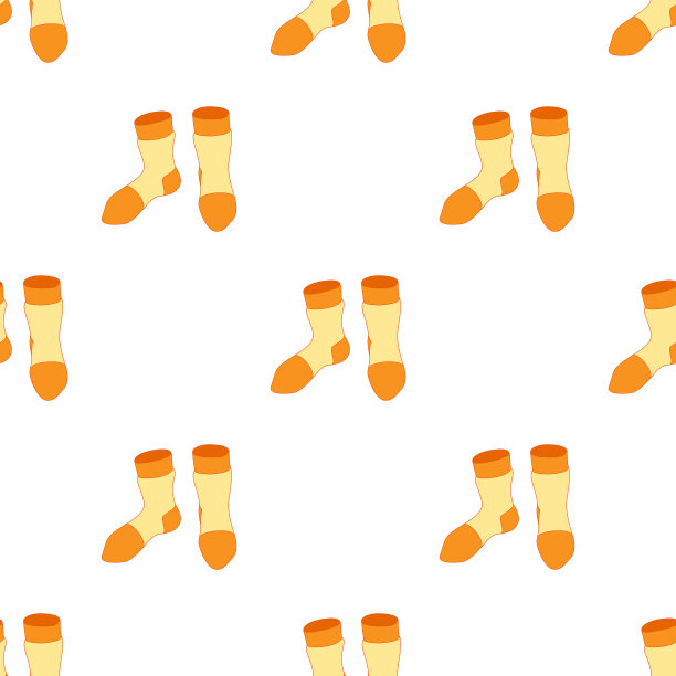 一双黄色无缝短袜图案图片下载