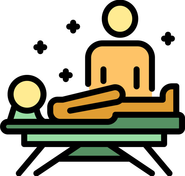 脊骨按摩师图标颜色轮廓图片下载