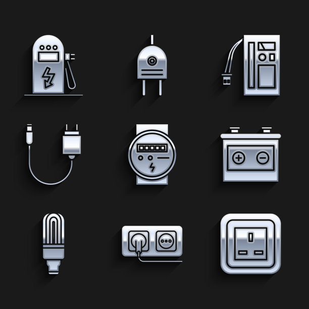 设置电表、汽车电池插座图片下载