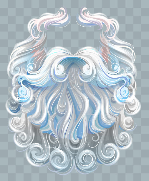 圣诞老人的胡须和小胡子在透明的背景上象征着圣诞节和新年图片下载