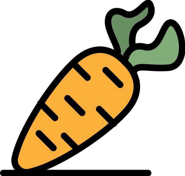 胡萝卜食品图标颜色轮廓图片下载