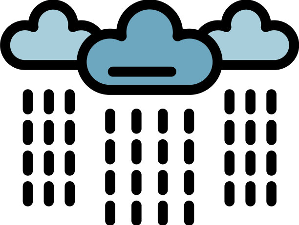 雨云低气压图标颜色轮廓图片下载