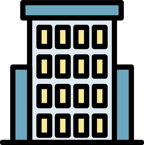 医院建筑图标颜色轮廓图片下载