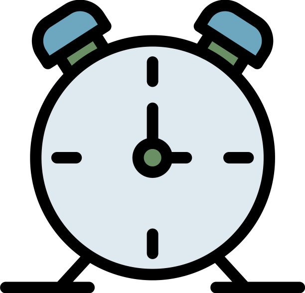 闹钟图标颜色轮廓图片下载