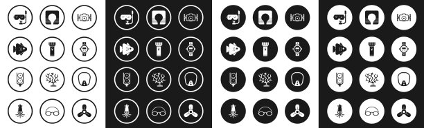 设置相机闪光灯鱼潜水面罩图片下载