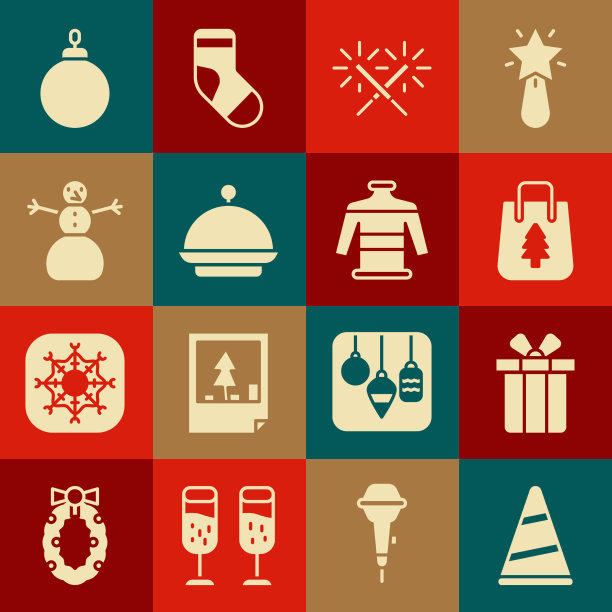 套装派对帽子礼盒圣诞购物袋图片下载