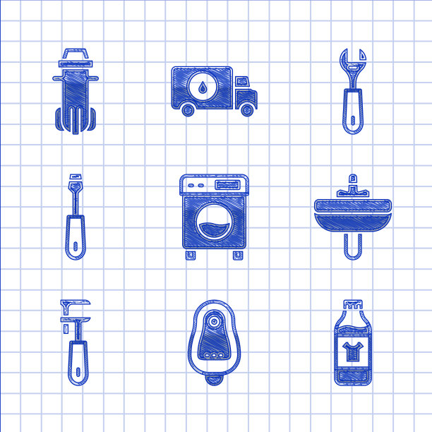 设置洗衣机，马桶，小便器或尿壶图片下载