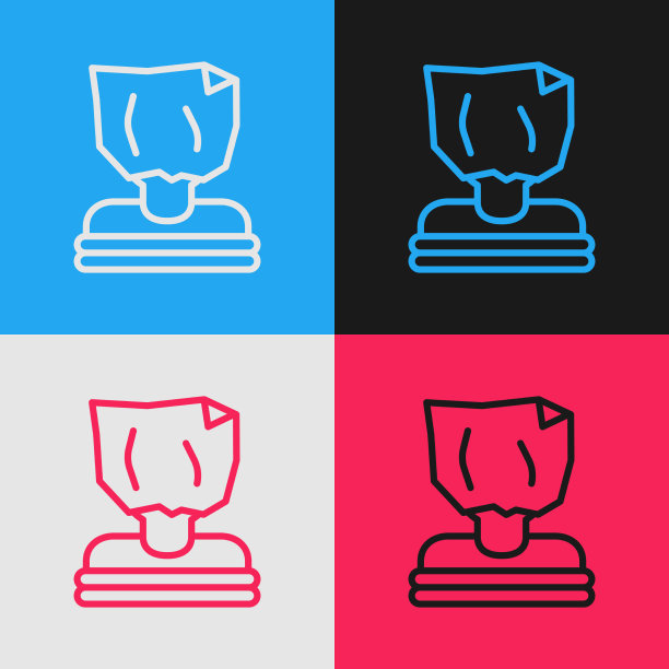 波普艺术线绑架图标孤立的颜色图片下载