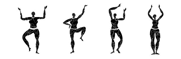 非洲妇女跳舞。黑人女性载体。部落的装饰艺术。非洲的时尚。种族多样性的女性。身体积极的美。简单的图片下载